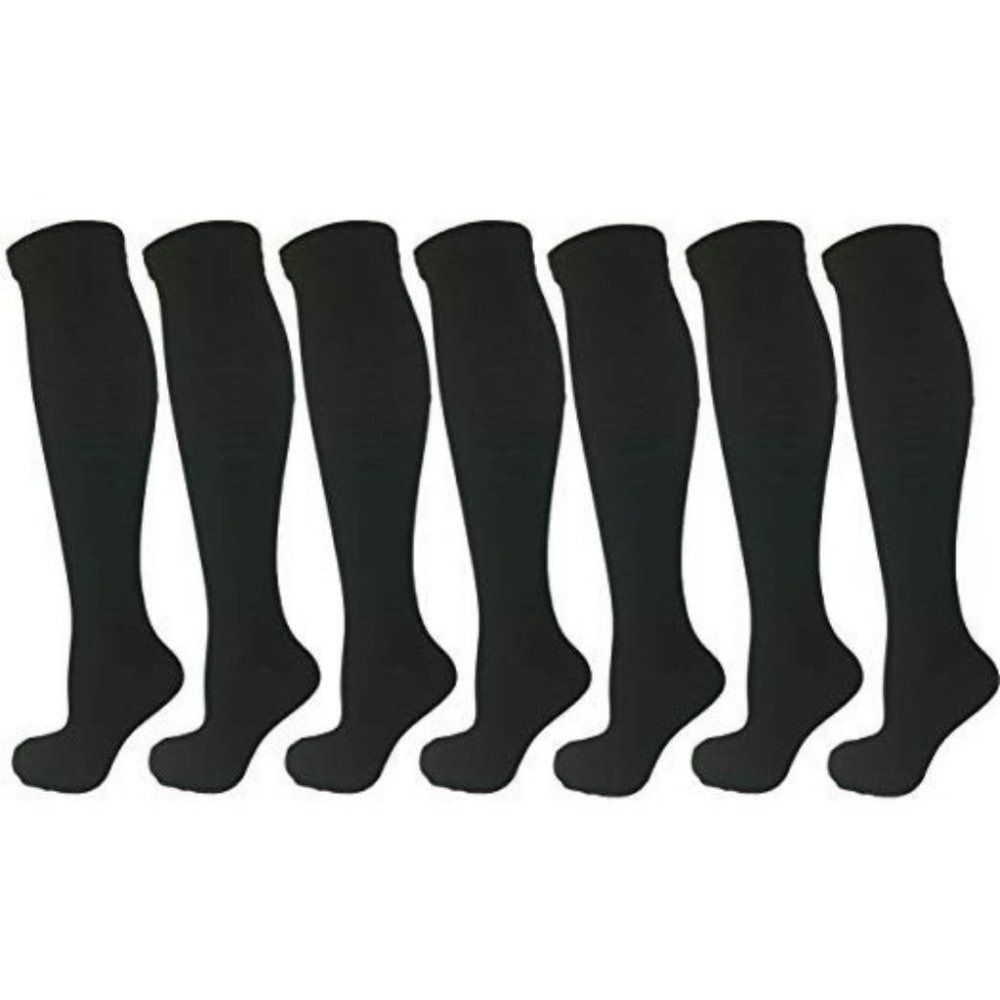 7 Pair All Black Ladies Compression Socks Moderate